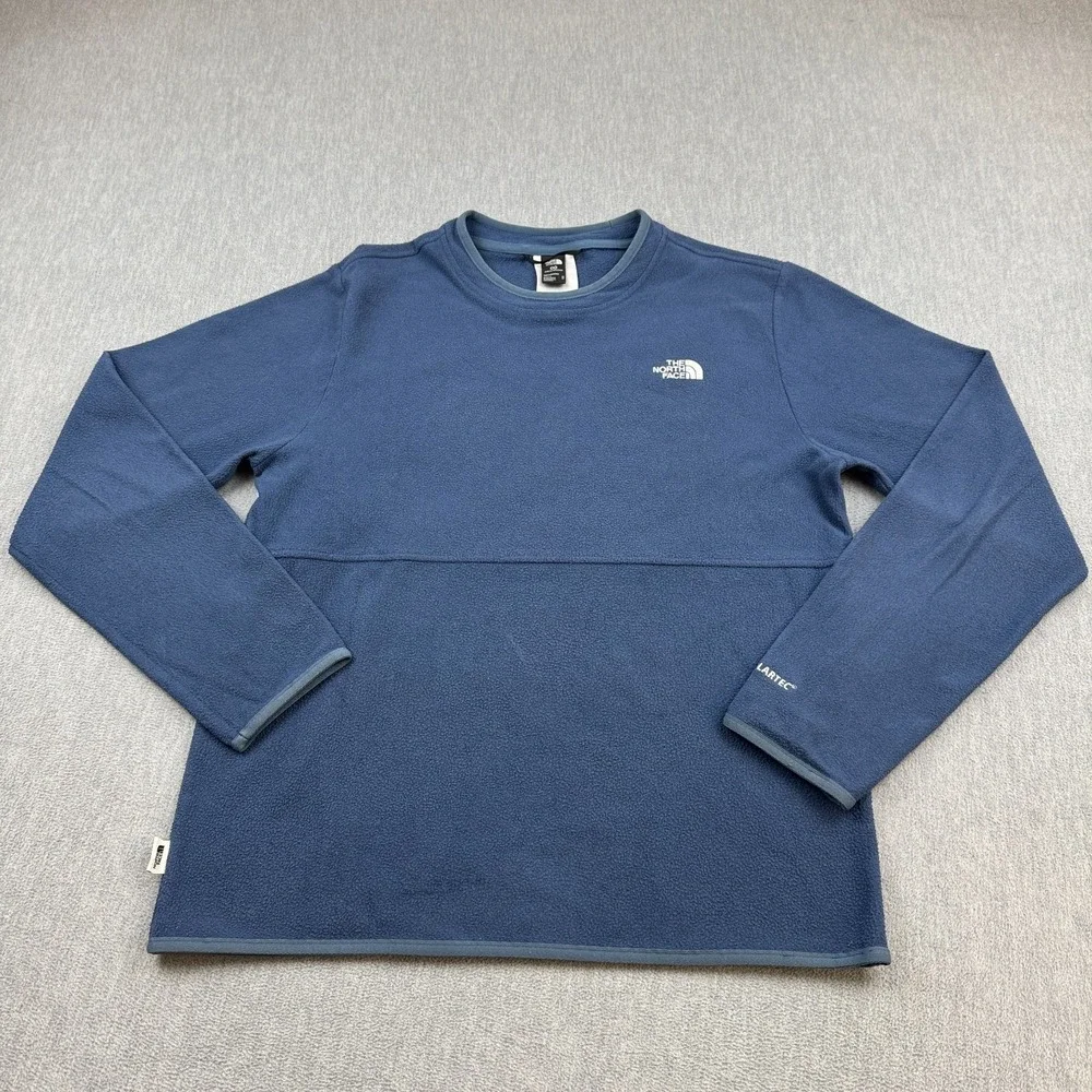 The North Face Sweatshirt Mens Medium Blue Alpine Polartec 100 Crewneck‎ Fleece